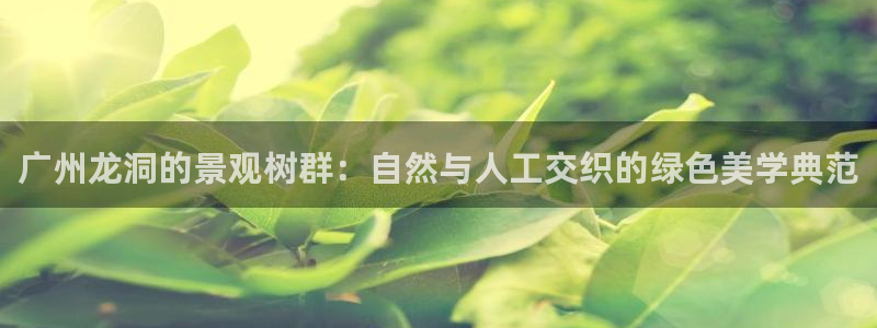 新宝gg q：广州龙洞的景观树群：自然与人工交织的绿色美学典范